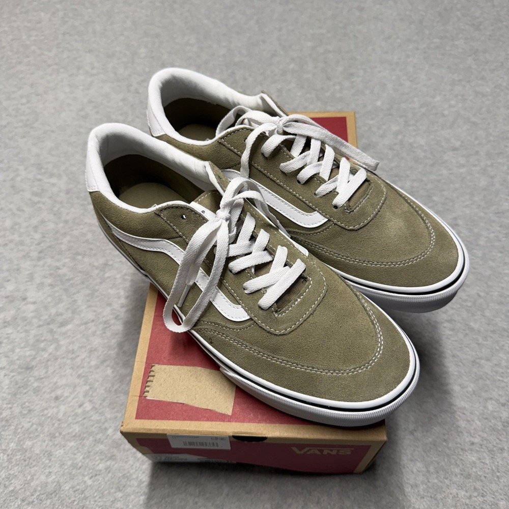 Vans Brooklyn Ls Shoes Mens 11 Green Suede Low Top Casual Skate Non Slip Sneaker
